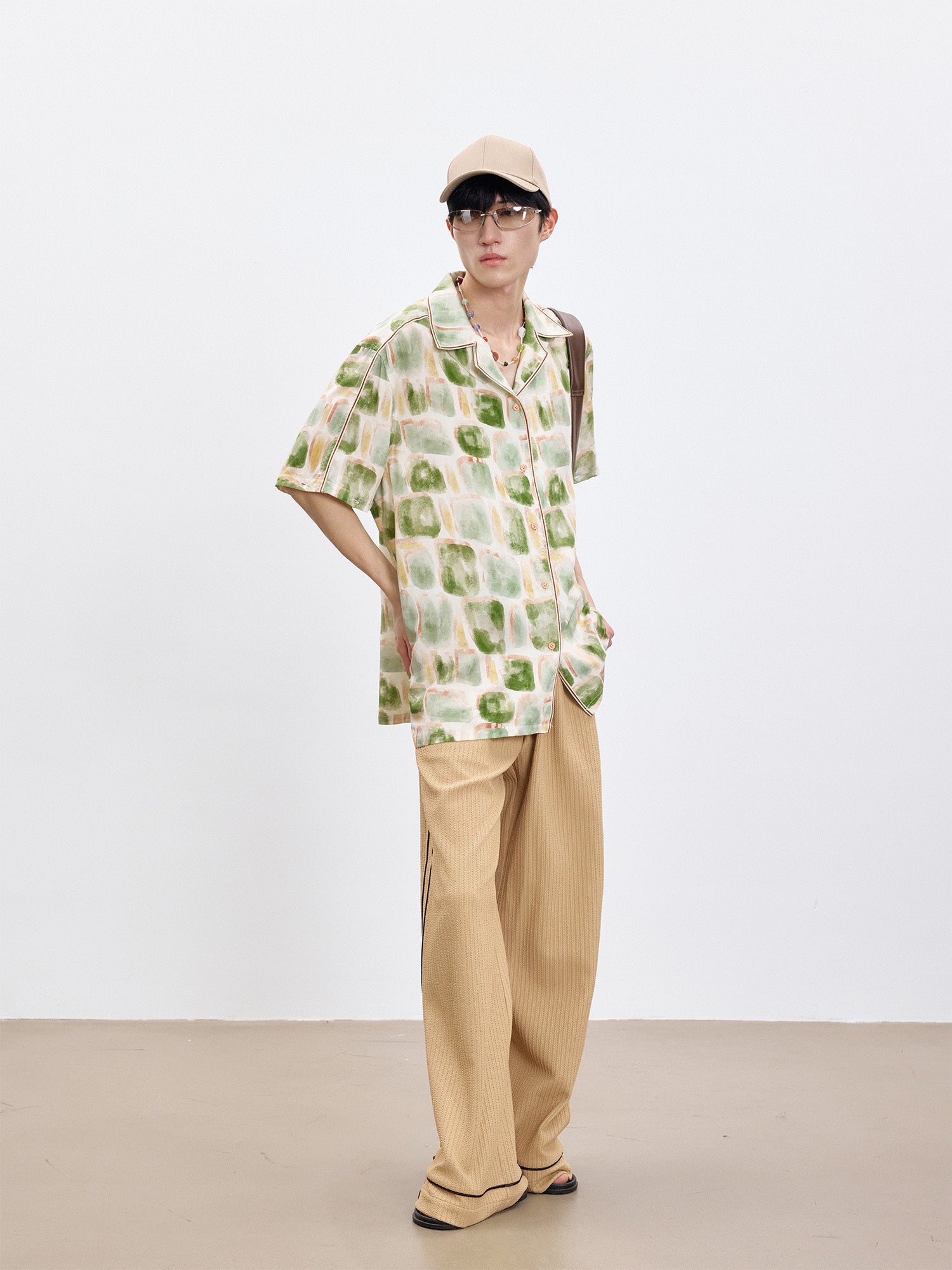 TUIMU Brush-Paint Full-Print Detachable-Sleeve Shirt-Shirt-S (Preorder)-Free Shipping Leatheretro