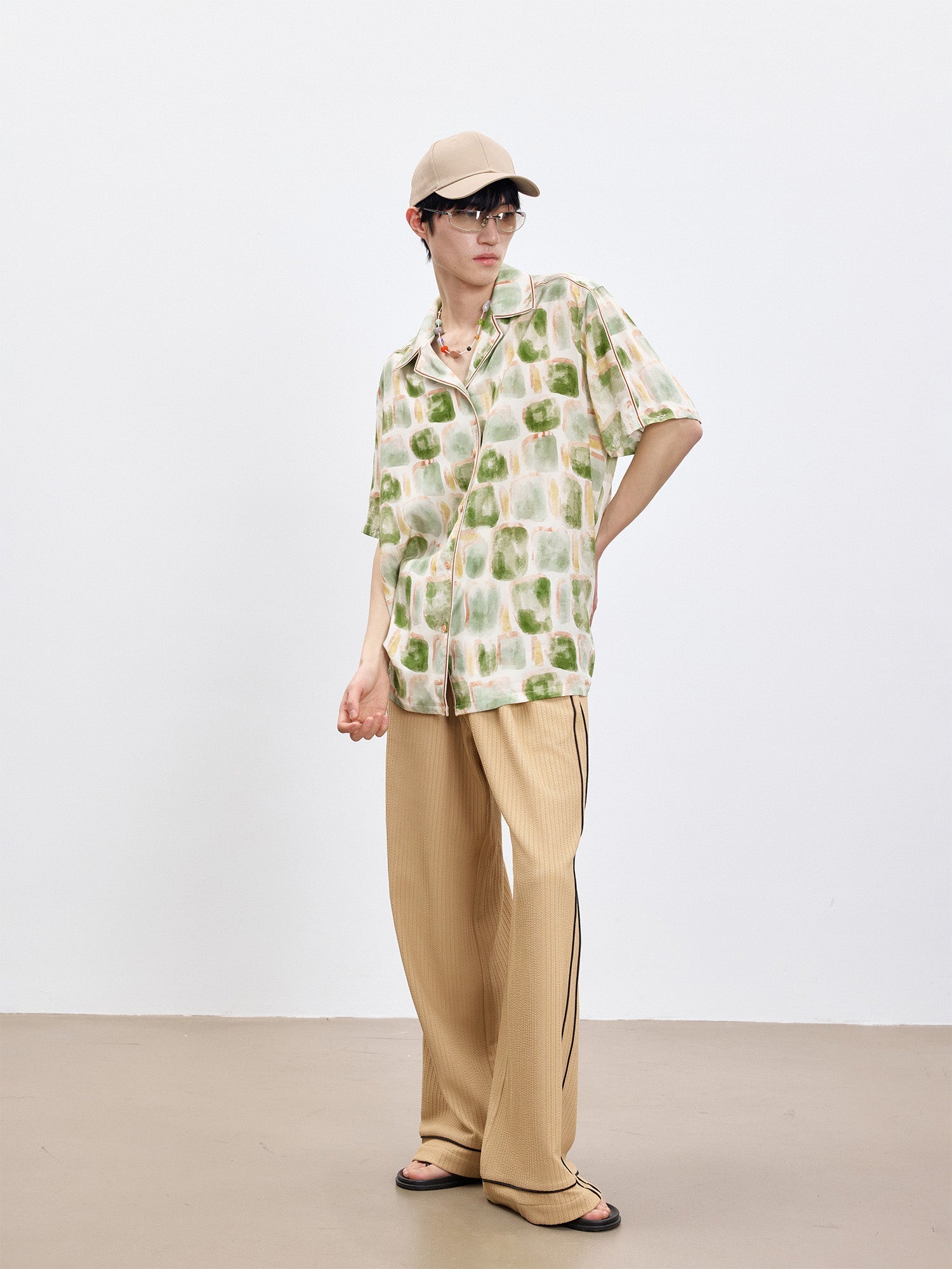 TUIMU Brush-Paint Full-Print Detachable-Sleeve Shirt-Shirt-S (Preorder)-Free Shipping Leatheretro
