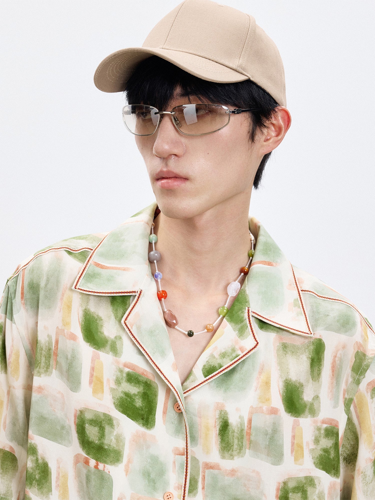 TUIMU Brush-Paint Full-Print Detachable-Sleeve Shirt-Shirt-S (Preorder)-Free Shipping Leatheretro