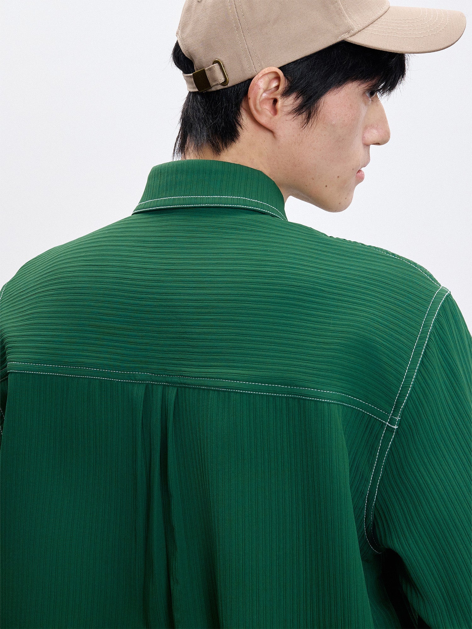 TUIMU Essential Contrast-Stitch Shirt-Shirt-S (Preorder)-Long-Free Shipping Leatheretro