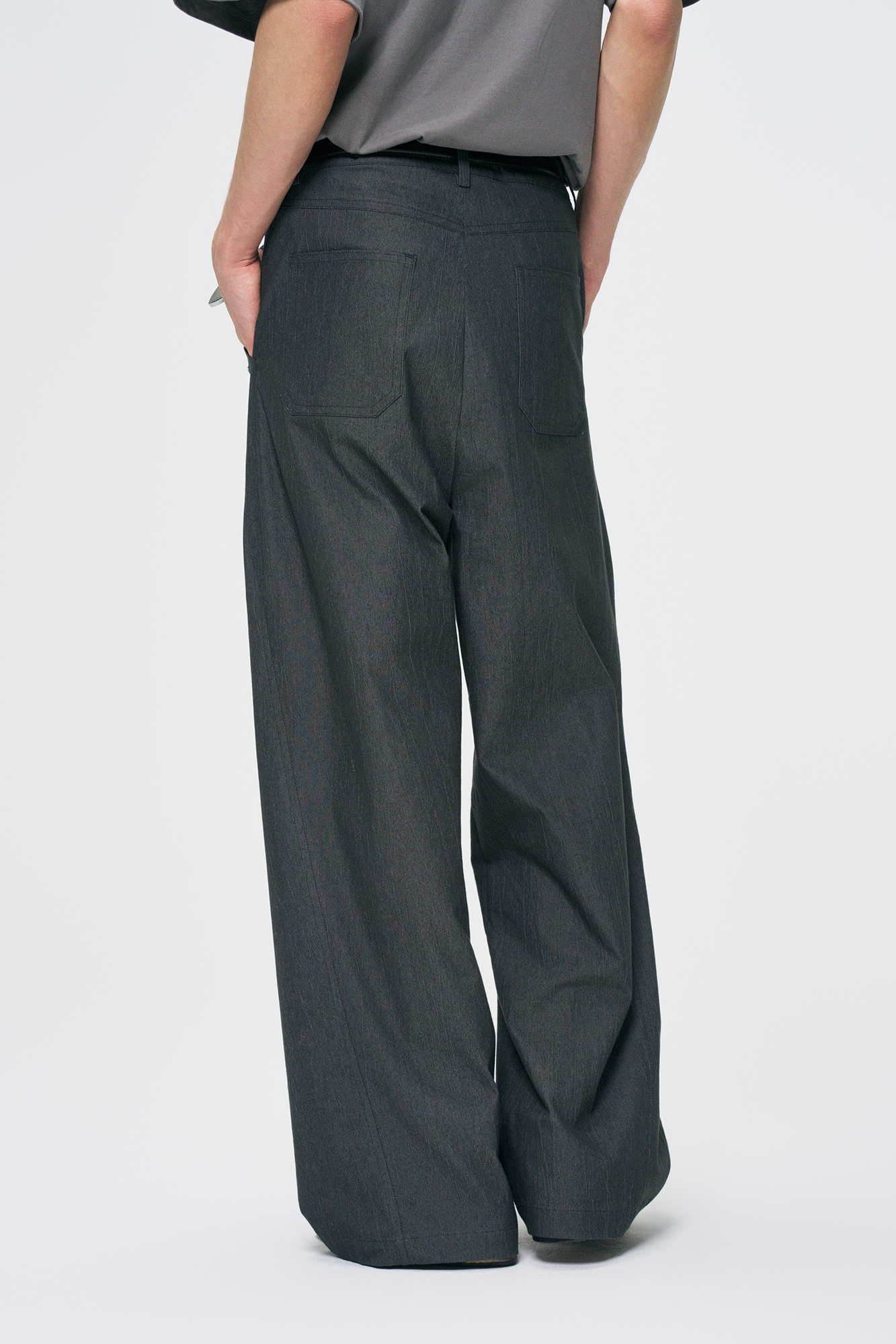 GONGHE REPUB Washed Studded Straight-Leg Pants-Pants-S-Free Shipping Leatheretro