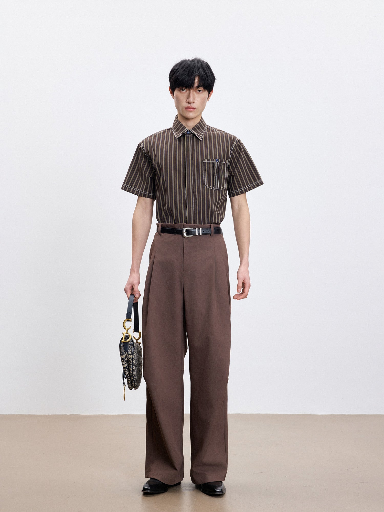 TUIMU Double-Pleat Curved Trousers-Pants-S (Preorder)-Free Shipping Leatheretro