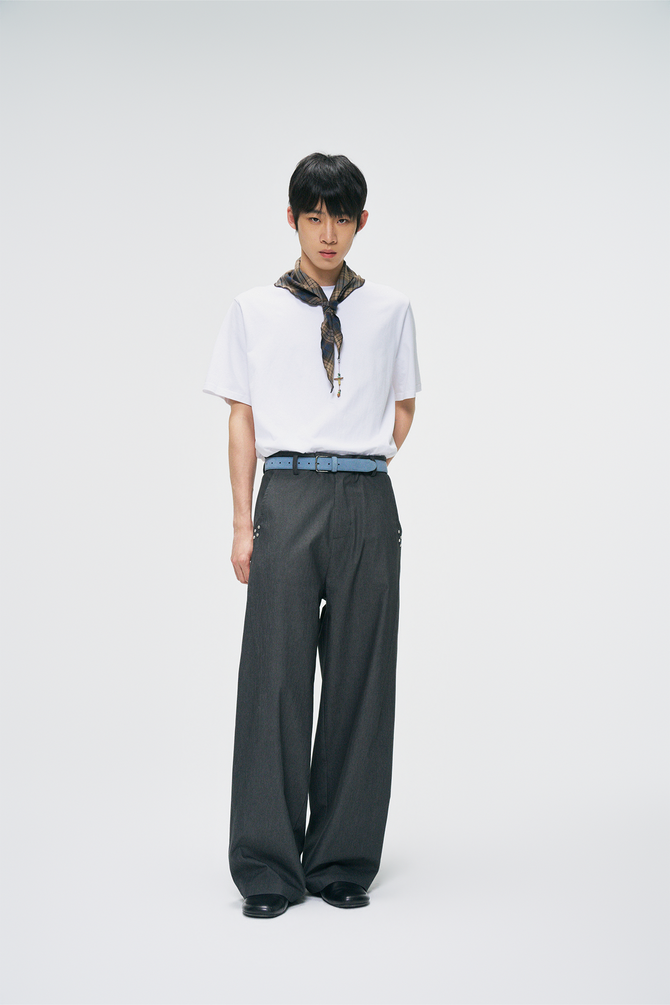 GONGHE REPUB Washed Studded Straight-Leg Pants-Pants-S-Free Shipping Leatheretro