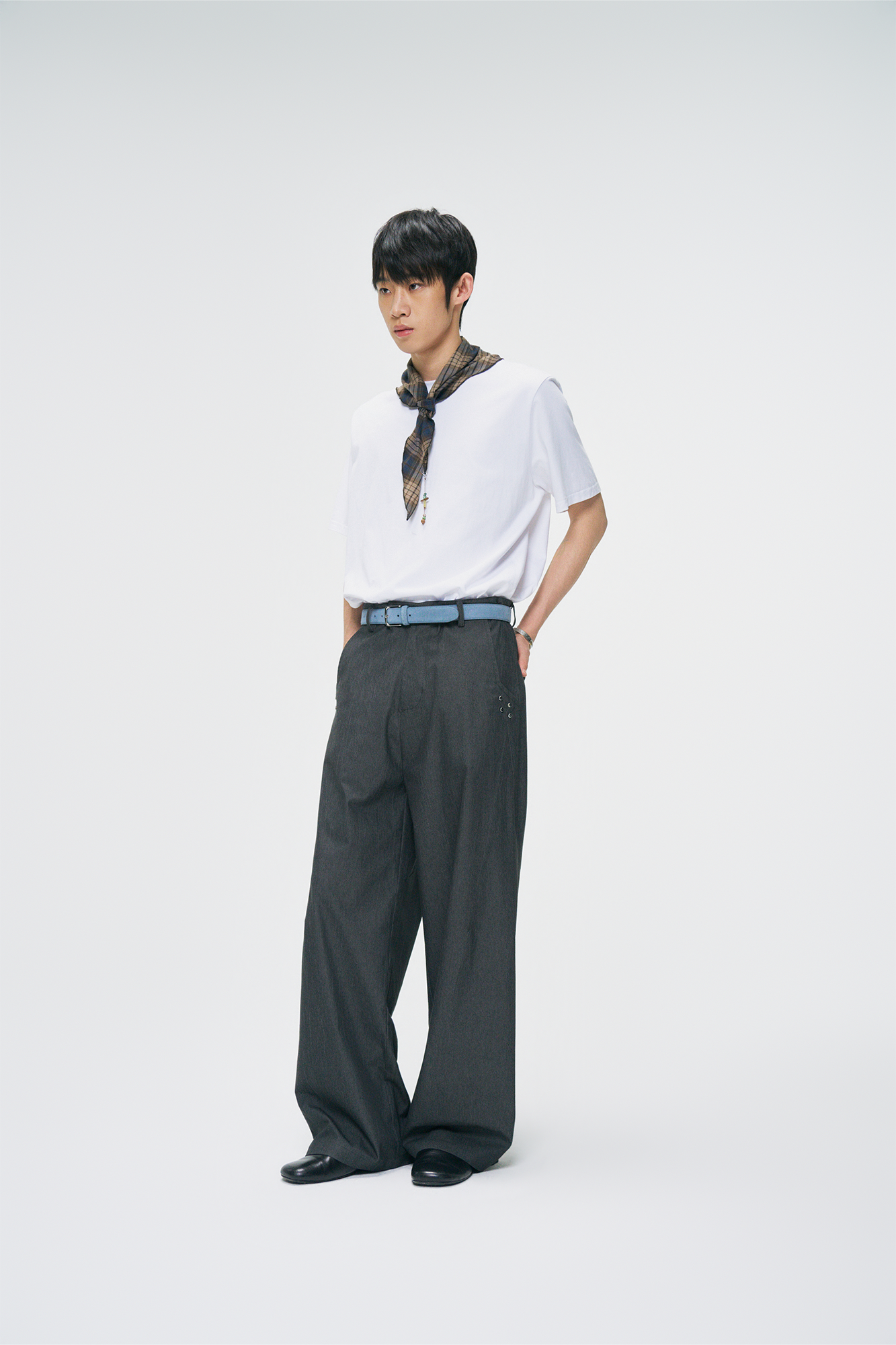 GONGHE REPUB Washed Studded Straight-Leg Pants-Pants-S-Free Shipping Leatheretro
