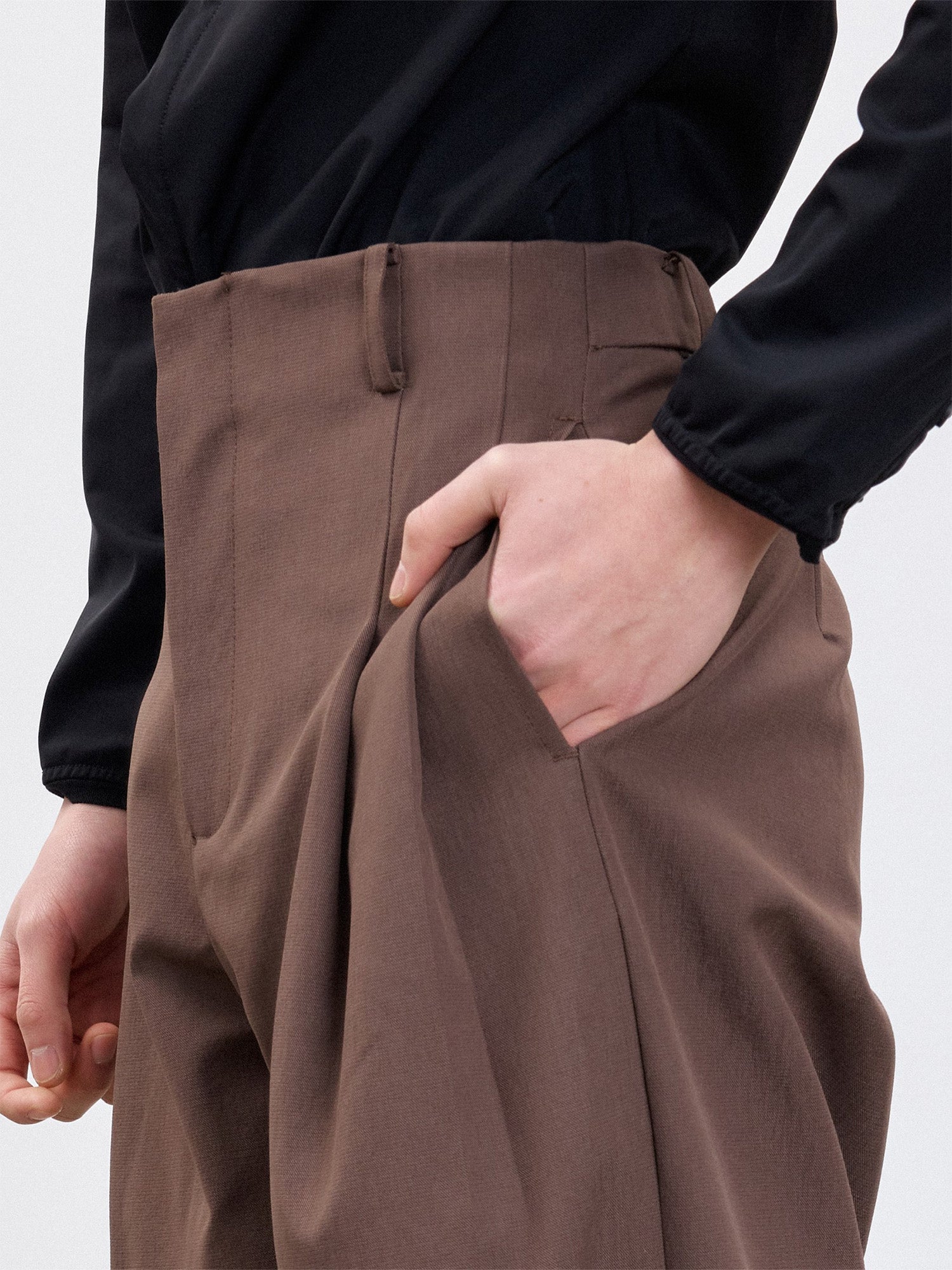 TUIMU Double-Pleat Curved Trousers-Pants-S (Preorder)-Free Shipping Leatheretro