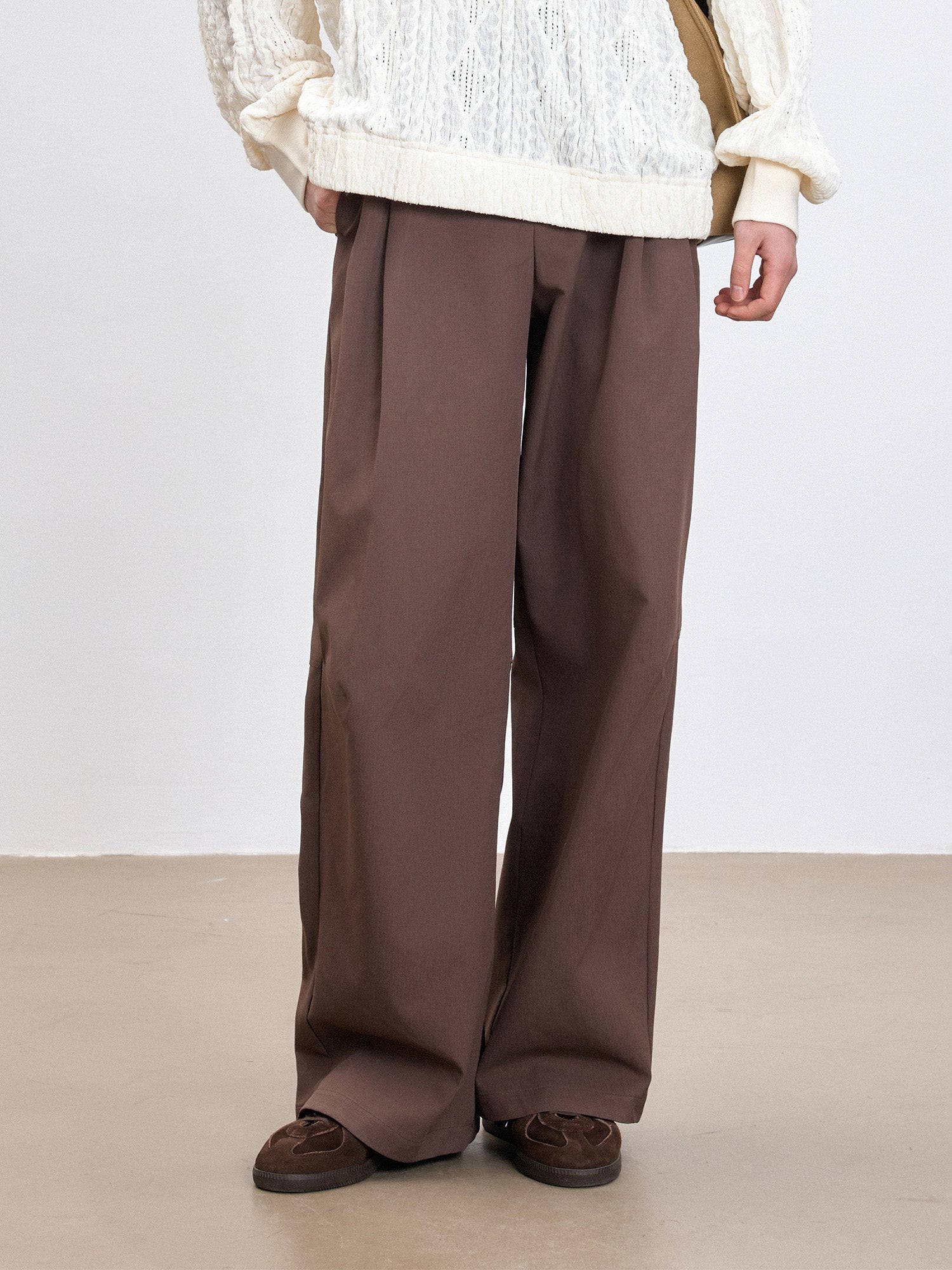 TUIMU Double-Pleat Curved Trousers-Pants-S (Preorder)-Free Shipping Leatheretro