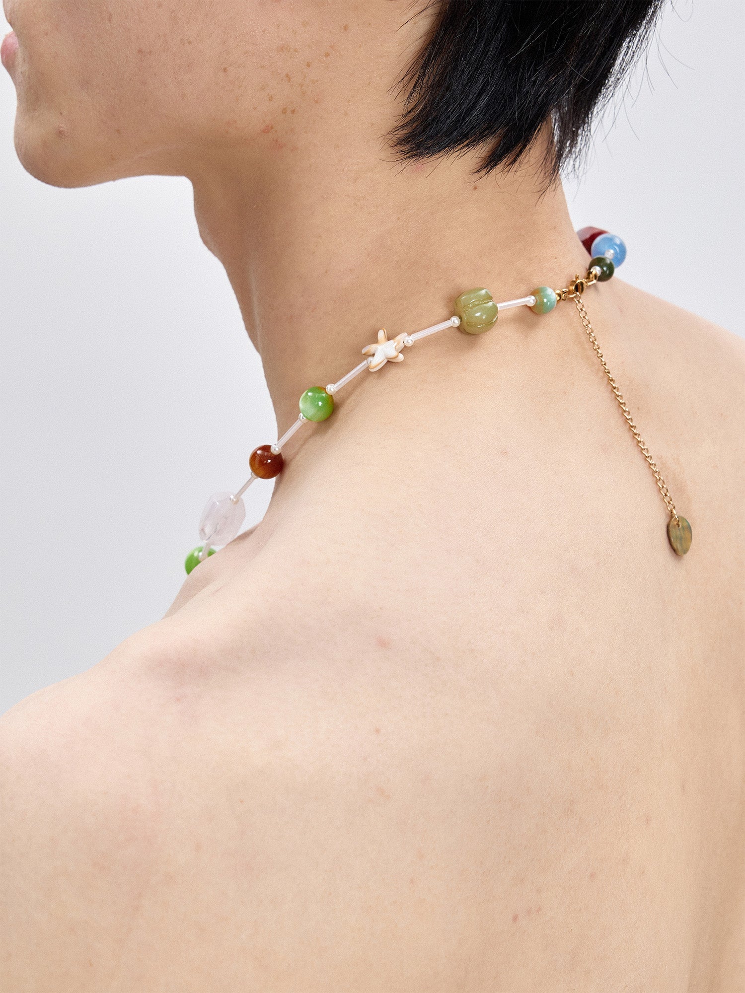 TUIMU Beaded Gemstone Necklace-Accessories-One Size-Free Shipping Leatheretro