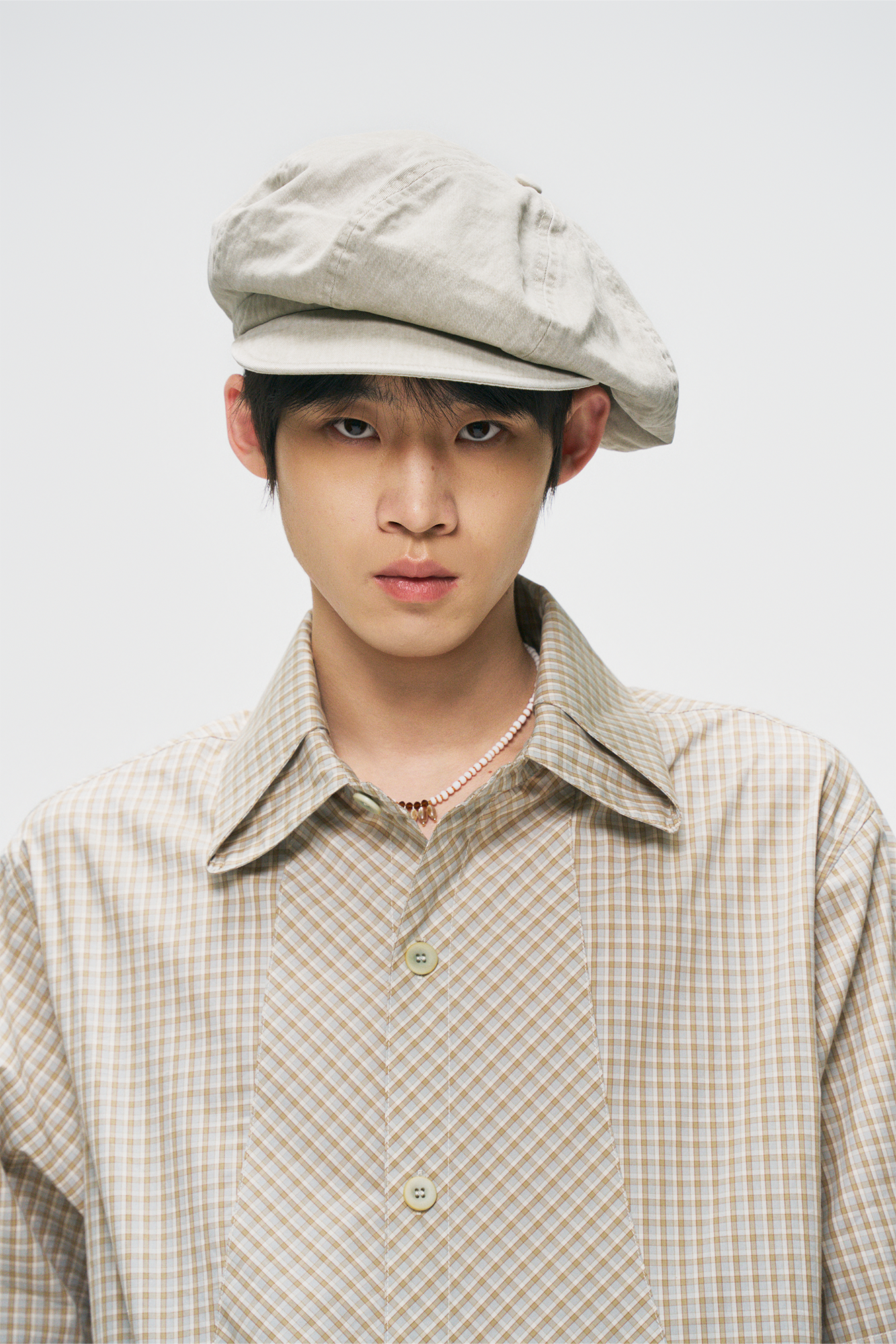 GONGHE REPUB Check Adjustable Hem Half Shirt-Half shirt-S-Free Shipping Leatheretro