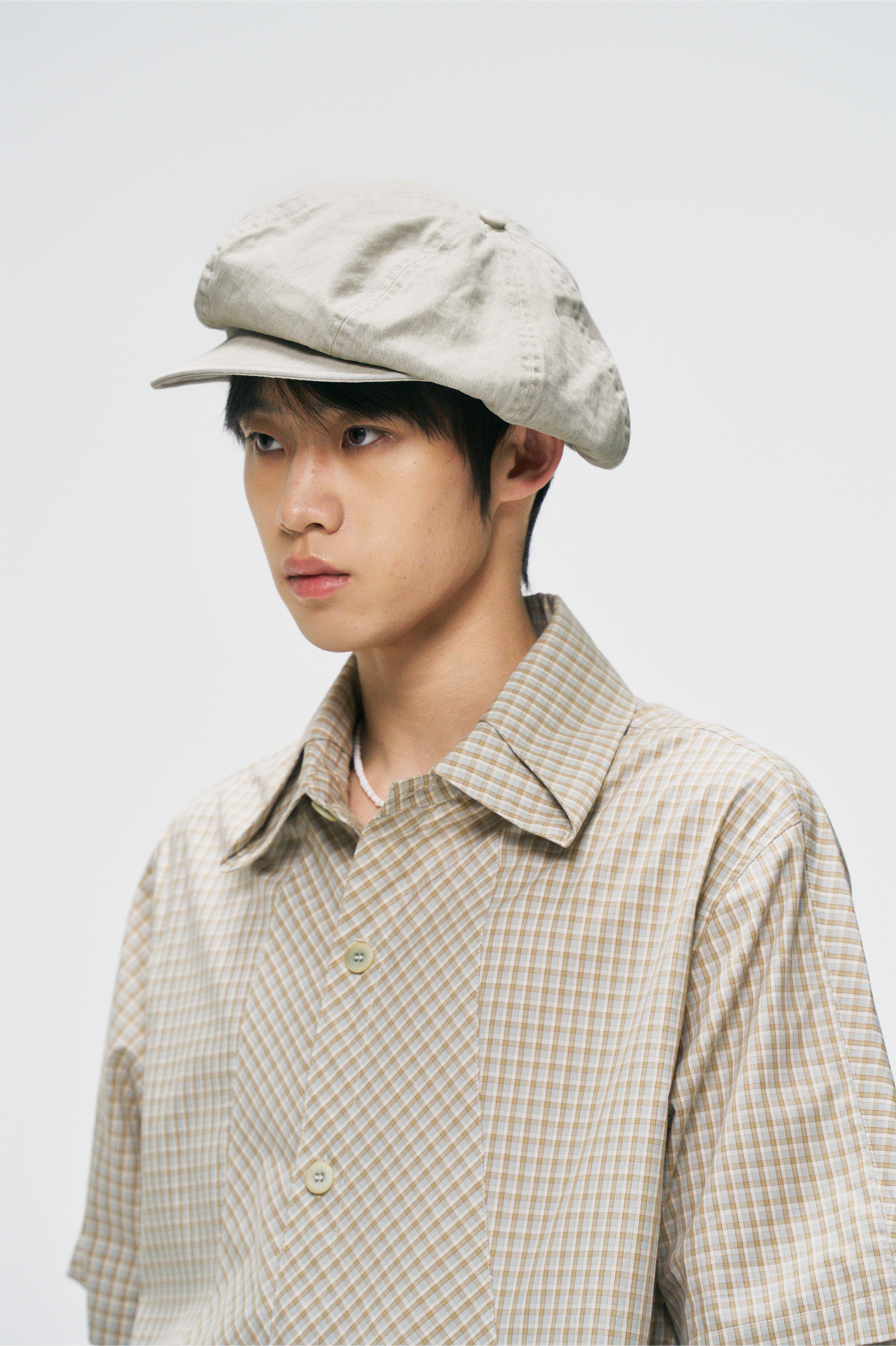 GONGHE REPUB Check Adjustable Hem Half Shirt-Half shirt-S-Free Shipping Leatheretro