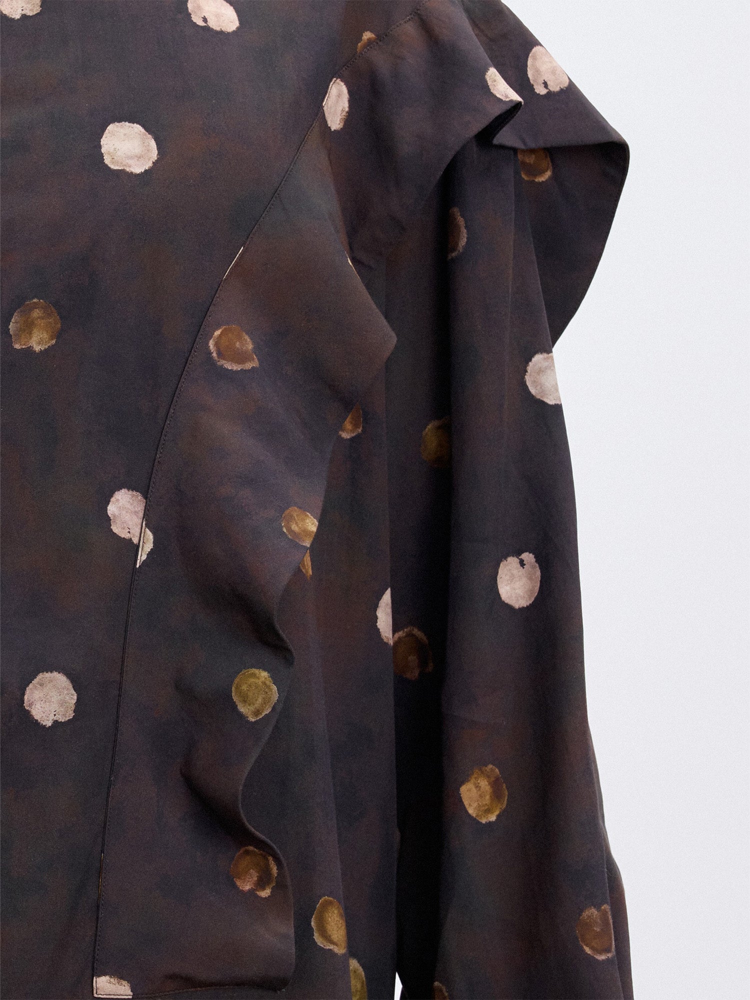 TUIMU Polka Dot Draped Panel Shirt-Shirt-S (Preorder)-Free Shipping Leatheretro
