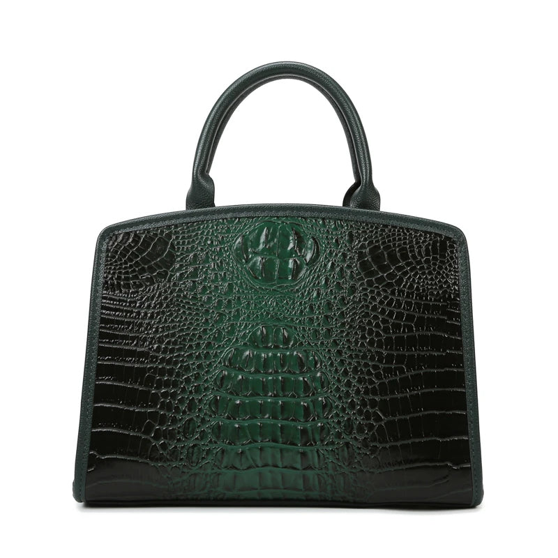 Exquisite Crocodile Pattern Luxury Handbag-Handbags-Brown-Free Shipping Leatheretro