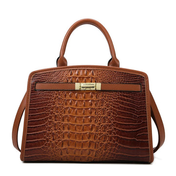 Exquisite Crocodile Pattern Luxury Handbag-Handbags-Brown-Free Shipping Leatheretro