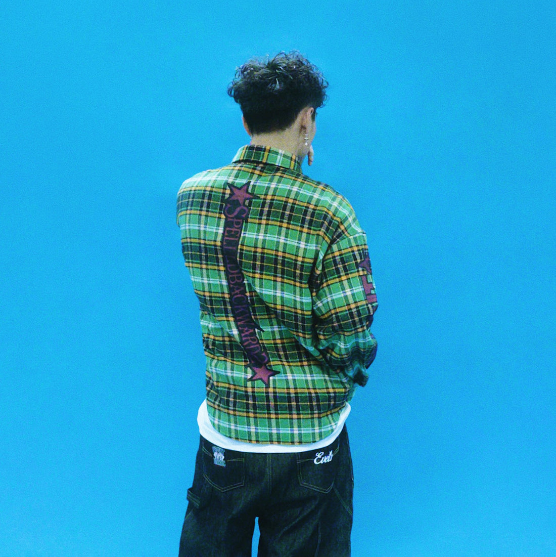 EVETS Colorblock Plaid Graphic Shirt-Shirt-S-Free Shipping Leatheretro