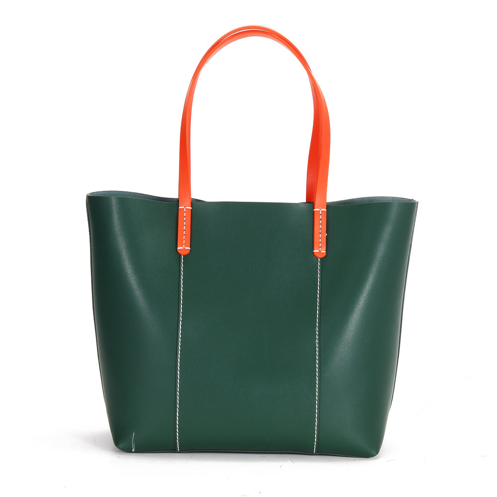 Genuine Leather Women Fashion Shoulder Tote Bag-Tote Bag-Green-Free Shipping Leatheretro