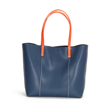 Genuine Leather Women Fashion Shoulder Tote Bag-Tote Bag-Blue-Free Shipping Leatheretro