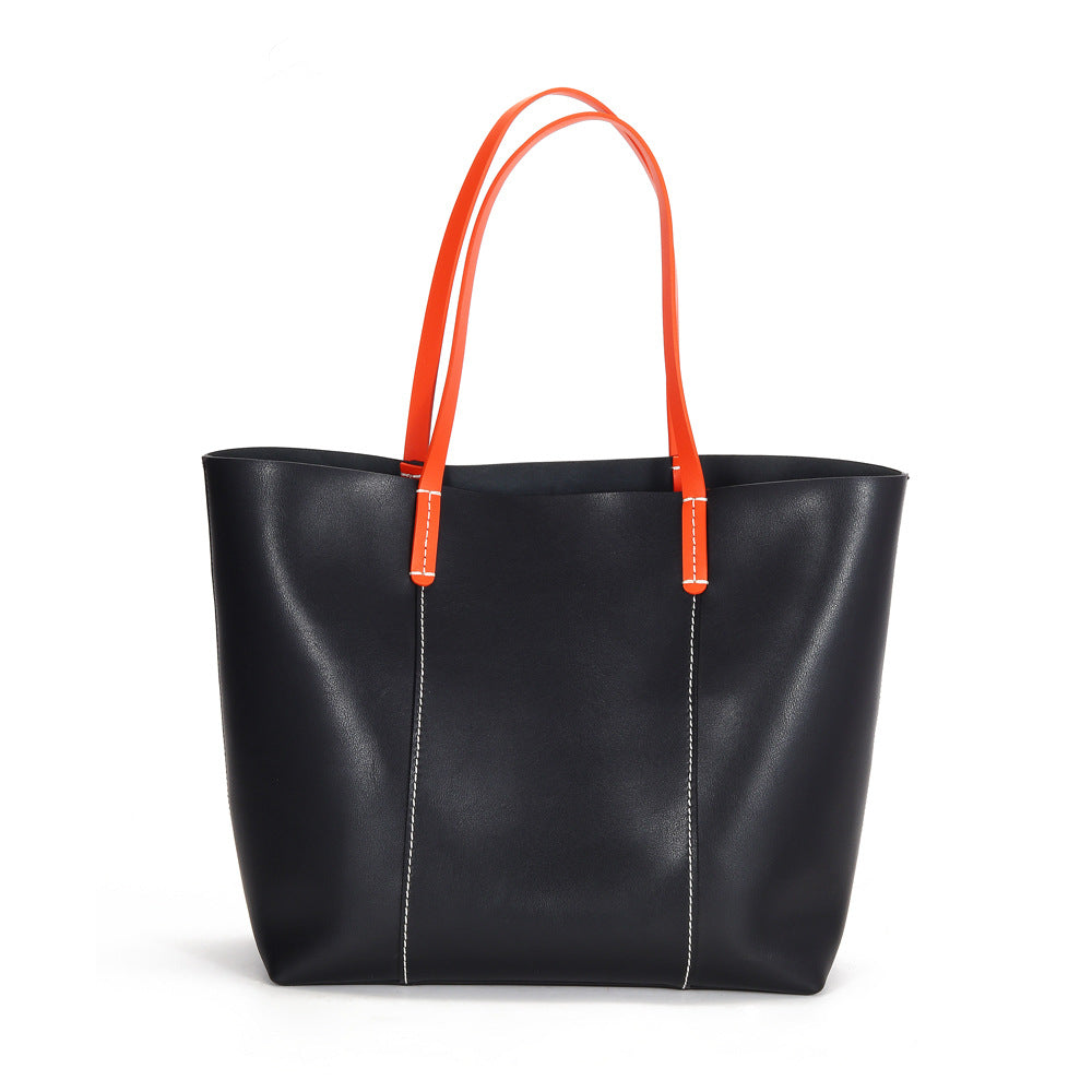 Genuine Leather Women Fashion Shoulder Tote Bag-Tote Bag-Black-Free Shipping Leatheretro