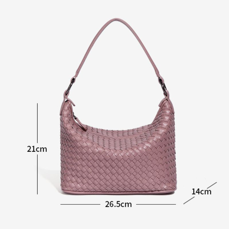 Fashion Trendy Woven Shoulder Bag for Women-Handbags-Lotus Purple-Free Shipping Leatheretro