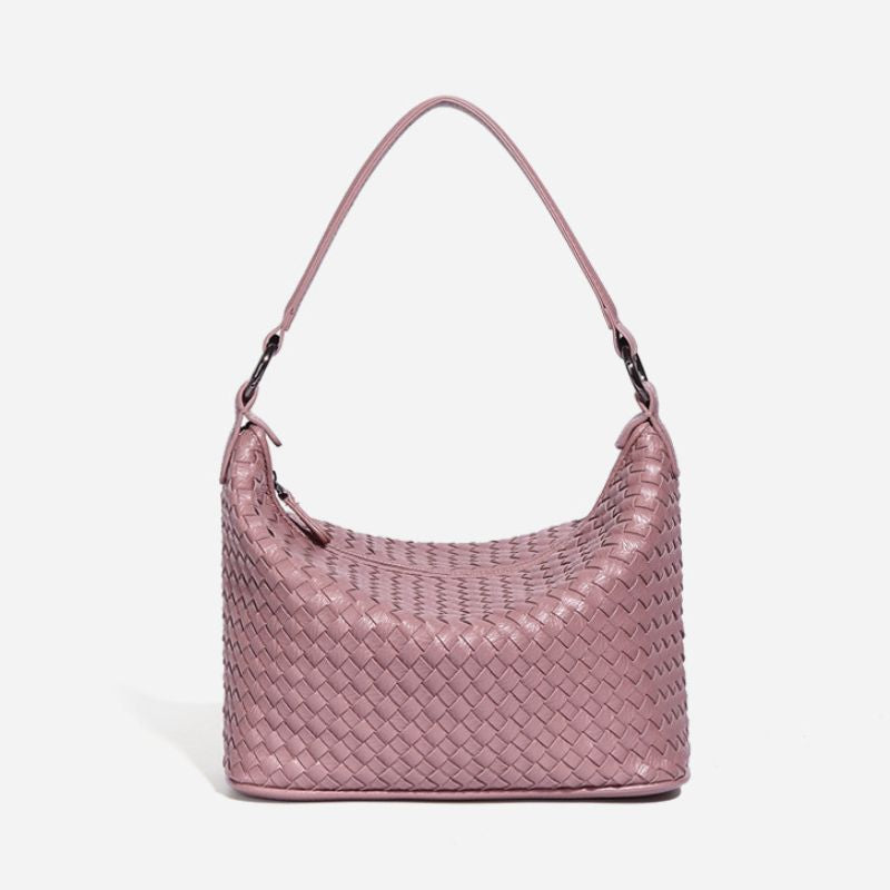 Fashion Trendy Woven Shoulder Bag for Women-Handbags-Lotus Purple-Free Shipping Leatheretro