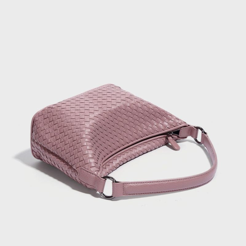 Fashion Trendy Woven Shoulder Bag for Women-Handbags-Lotus Purple-Free Shipping Leatheretro
