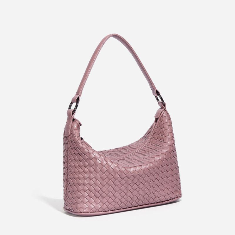 Fashion Trendy Woven Shoulder Bag for Women-Handbags-Lotus Purple-Free Shipping Leatheretro