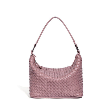 Fashion Trendy Woven Shoulder Bag for Women-Handbags-Lotus Purple-Free Shipping Leatheretro