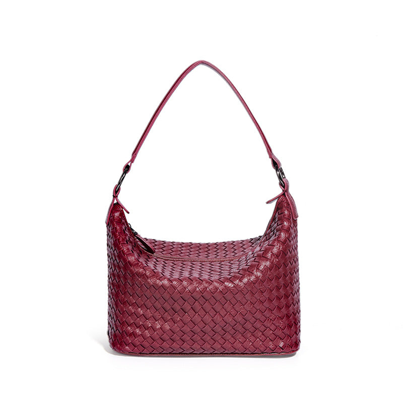 Fashion Trendy Woven Shoulder Bag for Women-Handbags-Lotus Purple-Free Shipping Leatheretro