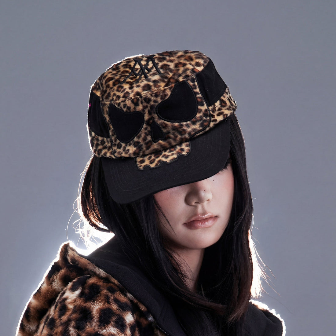 PCCVISION Leopard Skull Patchwork Field Cap-Hat, Cap, Beanie-One Size-Free Shipping Leatheretro