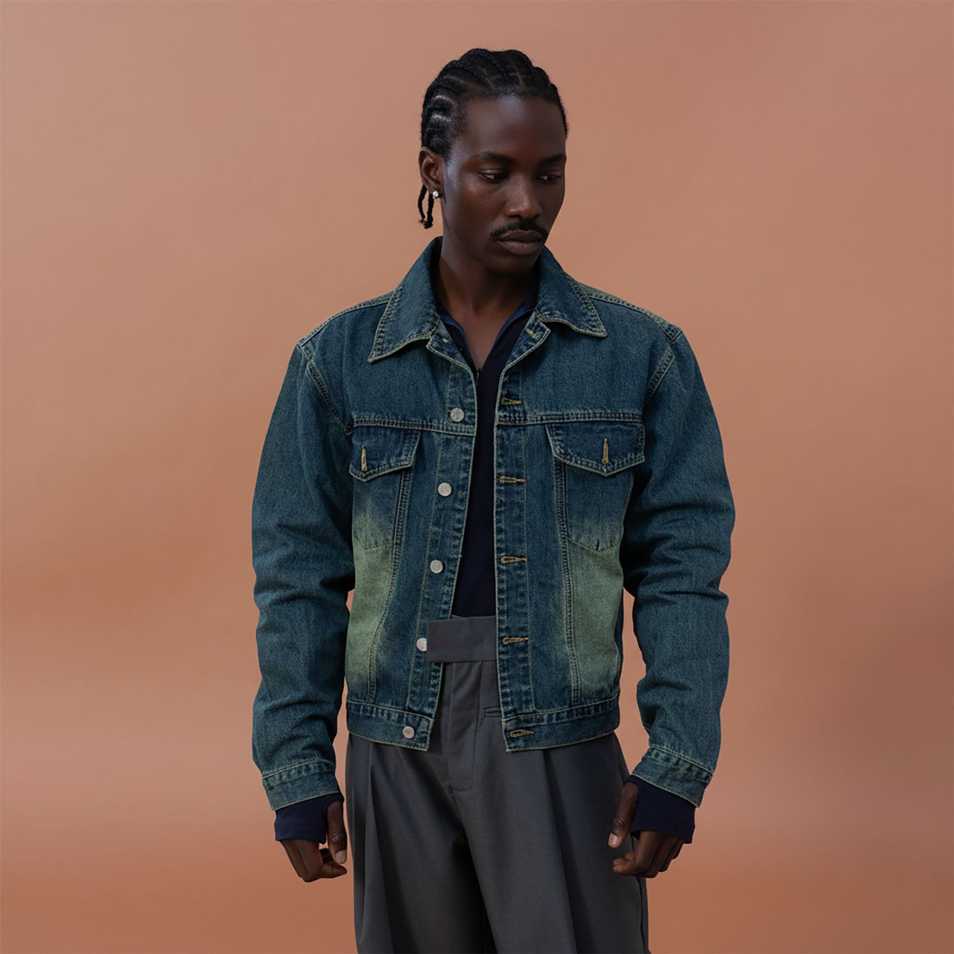 CLP Retro Washed Denim Jacket-Jacket-M-Free Shipping Leatheretro