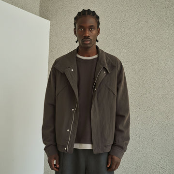 GONGHE REPUB High-Neck Elastic Hem Utility Blouson-Jacket-S-Free Shipping Leatheretro