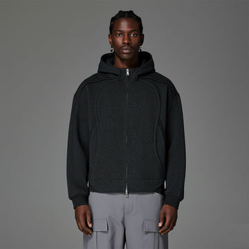 CATSSTAC Curved Panel Double-Zip Hoodie-Jacket-M-Free Shipping Leatheretro