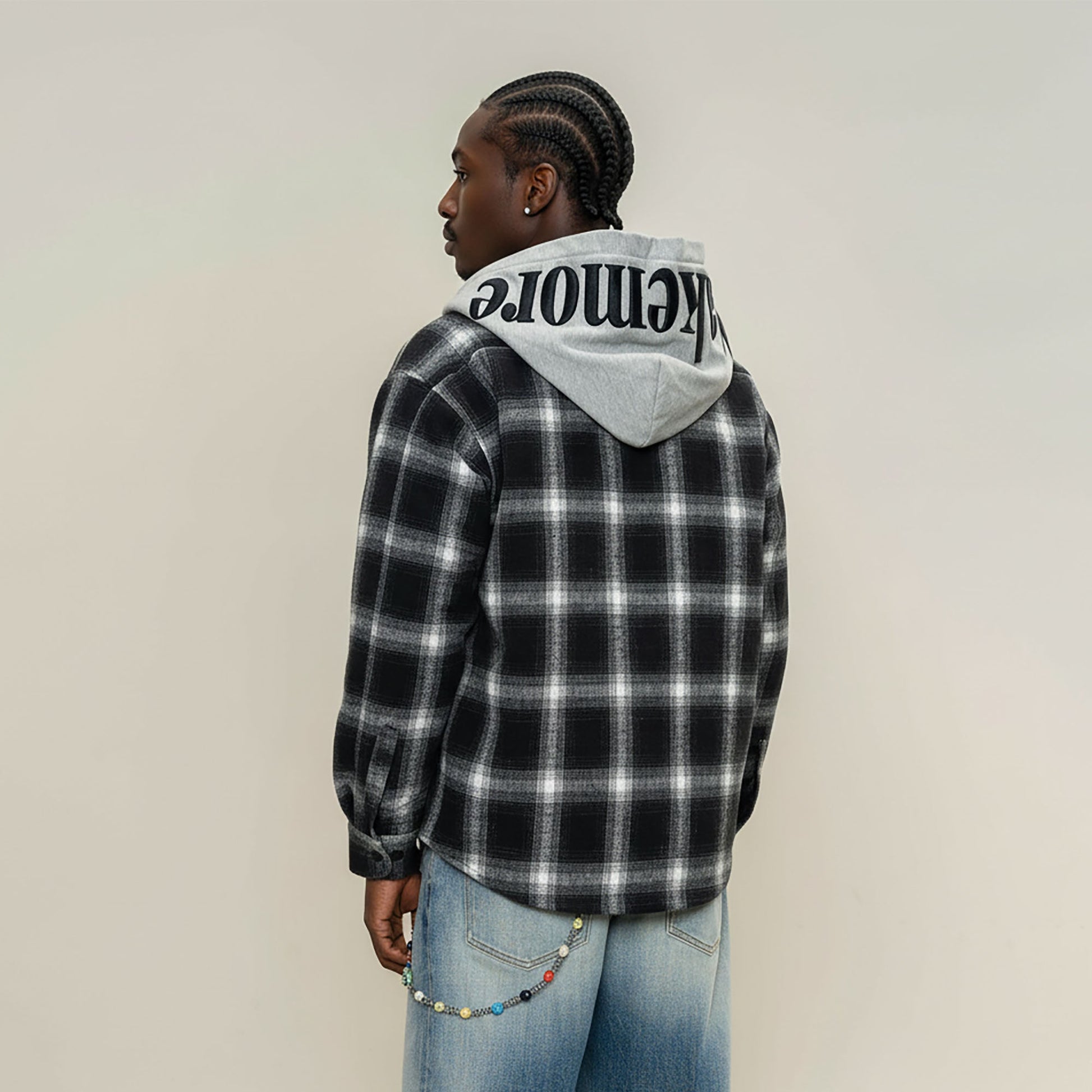 MAKEMORE Plaid Pocket Hooded Insulated Shirt-Shirt-S-Free Shipping Leatheretro