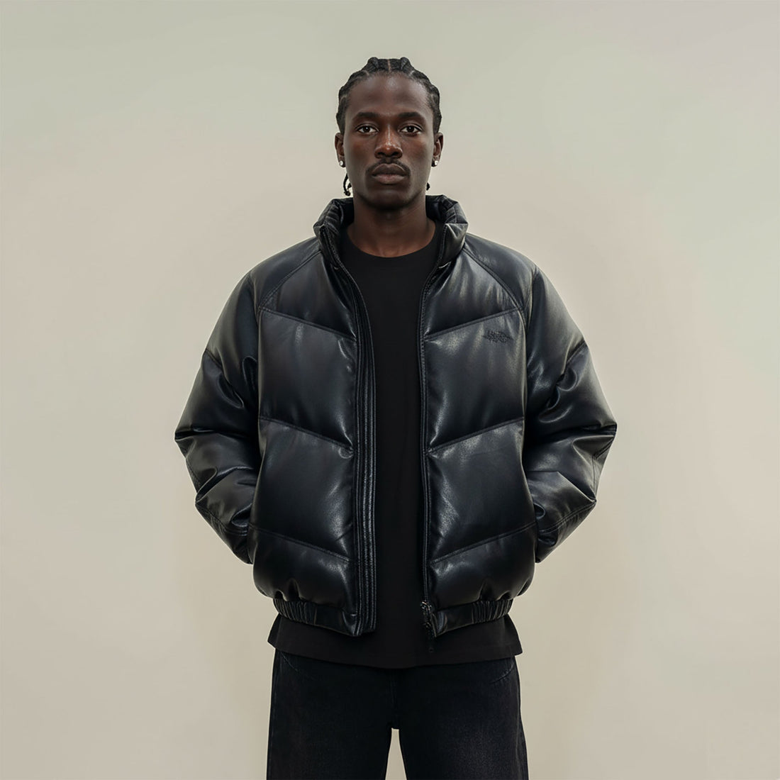 MAKEMORE Glossy PU Down Puffer Jacket-Jacket-M-Free Shipping Leatheretro