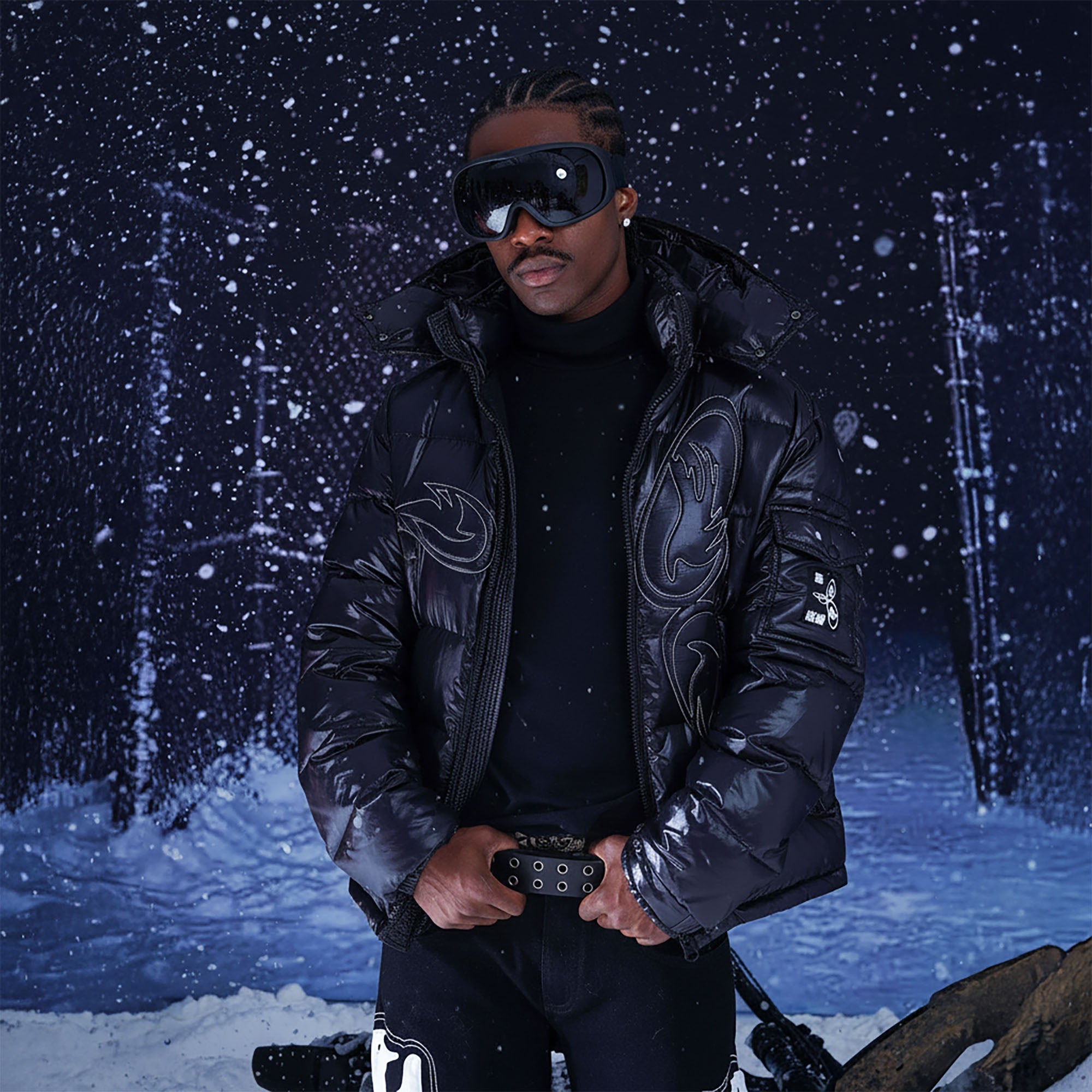 VINKID Embroidered Glossy Down Jacket-Jacket-S (Preorder)-Free Shipping Leatheretro