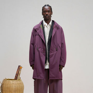 UNLIMITED MOTE Oversized Drawcord Parka-Jacket-S-Purple-Free Shipping Leatheretro
