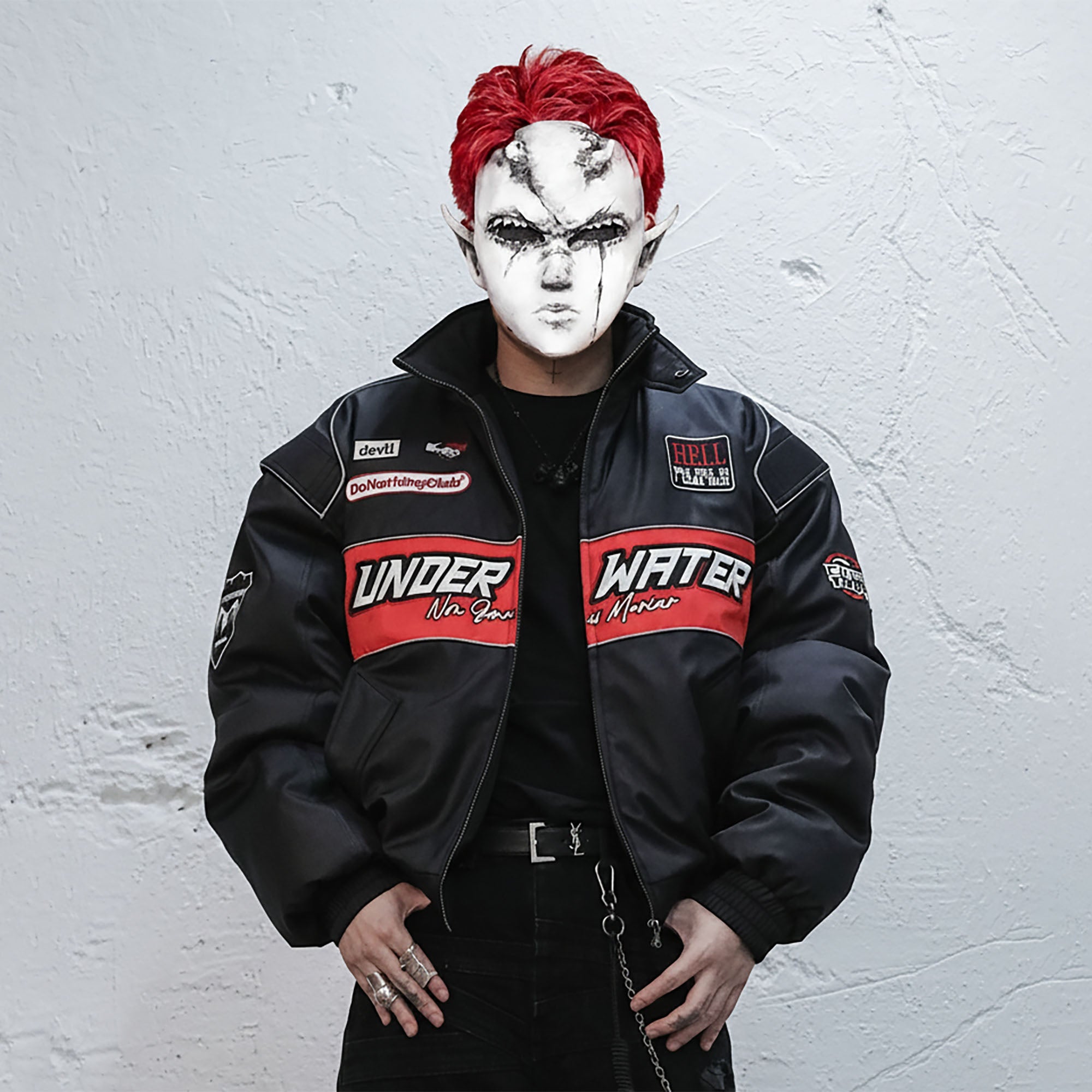 UNDERWATER Hell Racer Embroidered Padded Bomber-Jacket-S (Preorder)-Free Shipping Leatheretro