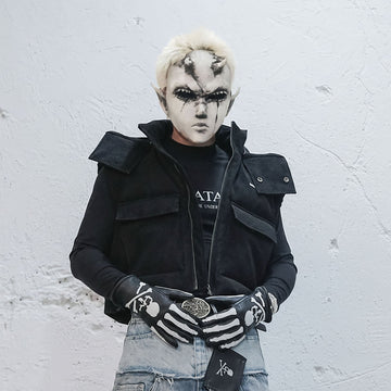 UNDERWATER Demon Horned Detachable Hood Down Vest-Vest-S (Preorder)-Free Shipping Leatheretro