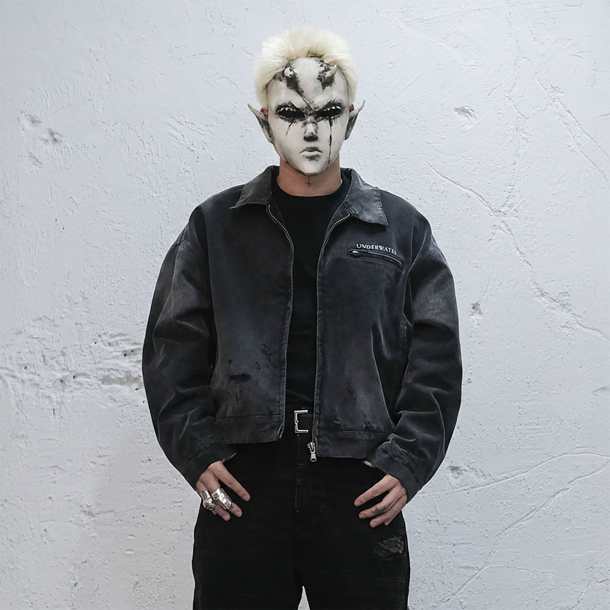 UNDERWATER Dying Art Distressed Jacket-Jacket-S-Free Shipping Leatheretro