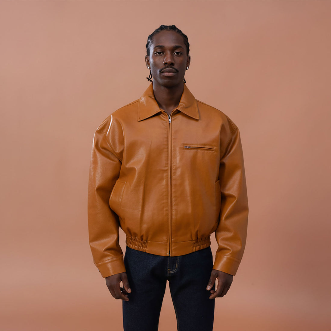 CLP Faux Leather Oversized Blouson-Jacket-M-Free Shipping Leatheretro