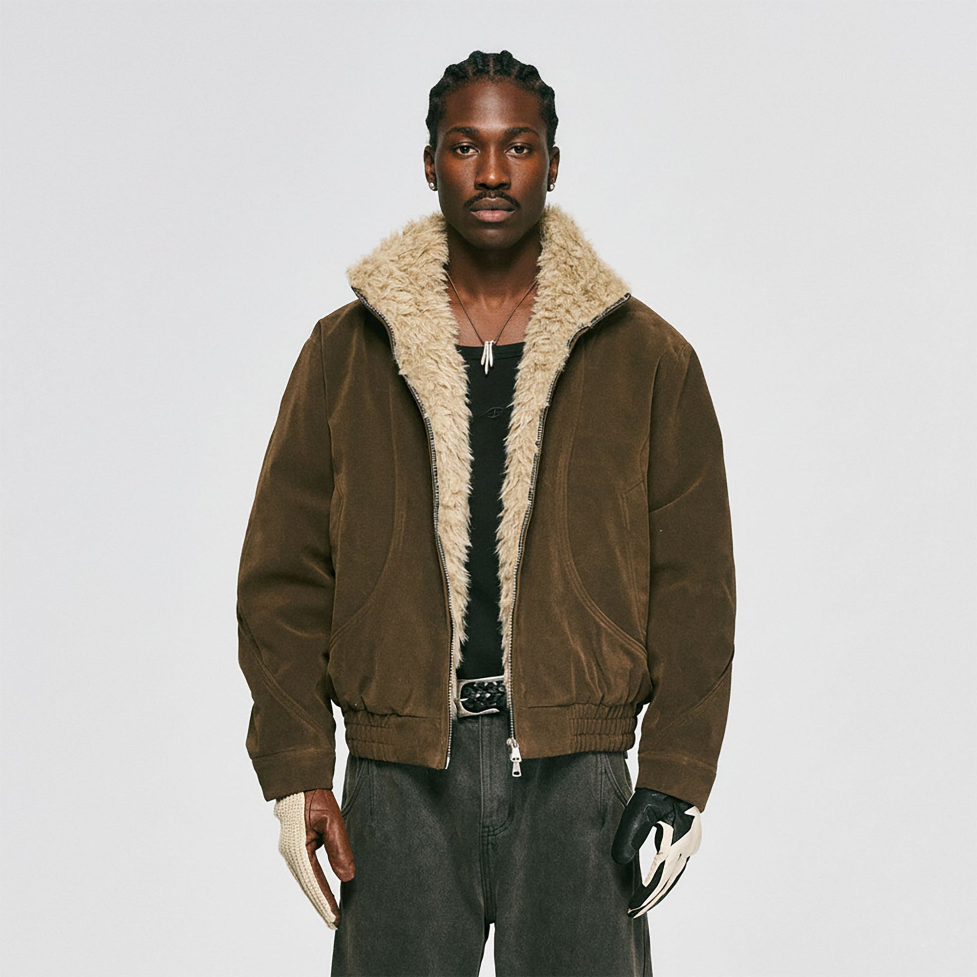 CATSSTAC Curved Panel Suede Jacket-Jacket-M (Preorder)-Free Shipping Leatheretro