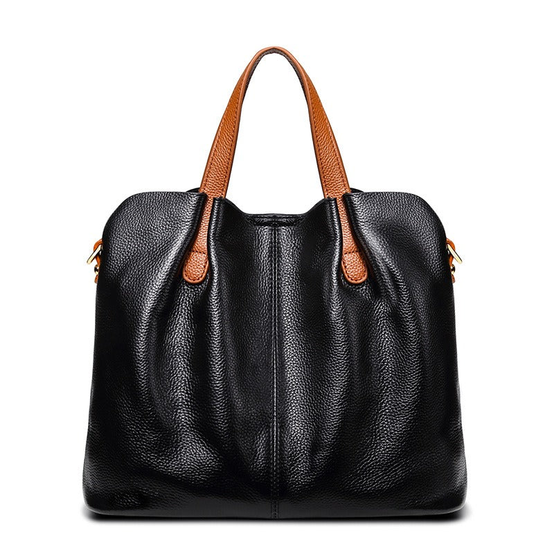 Genuine Leather Women Handbag-Handbags-Black-Free Shipping Leatheretro