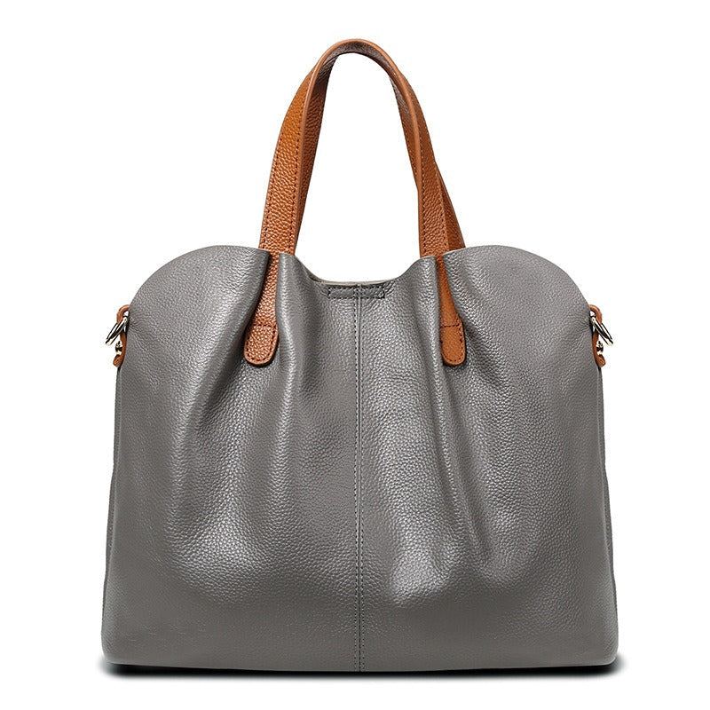 Genuine Leather Women Handbag-Handbags-Gray-Free Shipping Leatheretro