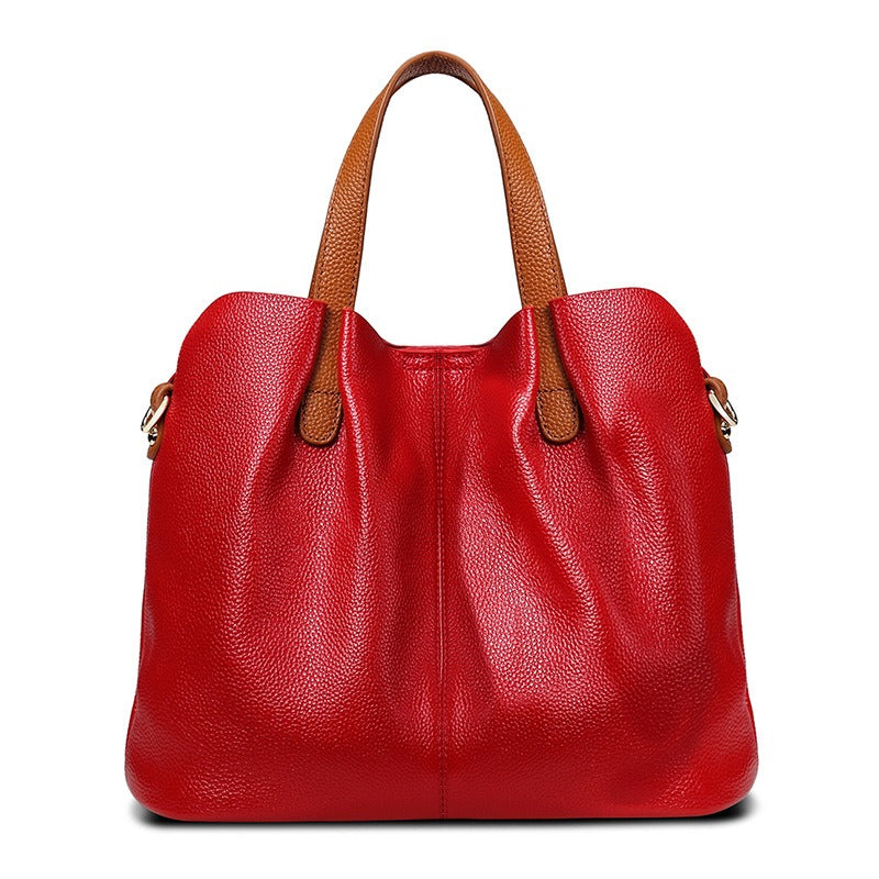 Genuine Leather Women Handbag-Handbags-Red-Free Shipping Leatheretro