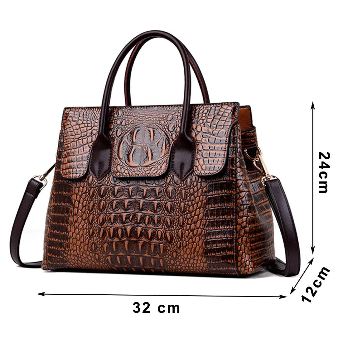 Luxury Crocodile Designer Handbag-Handbags-Purple-Free Shipping Leatheretro