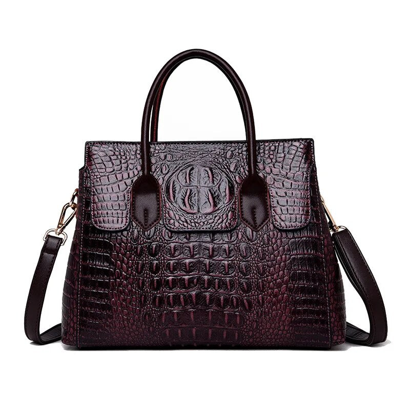 Luxury Crocodile Designer Handbag-Handbags-Purple-Free Shipping Leatheretro