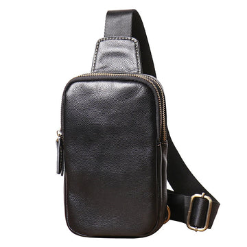 Genuine Leather Men's Chest Bag Messenger Bag-Chest Bags-Blue-Free Shipping Leatheretro