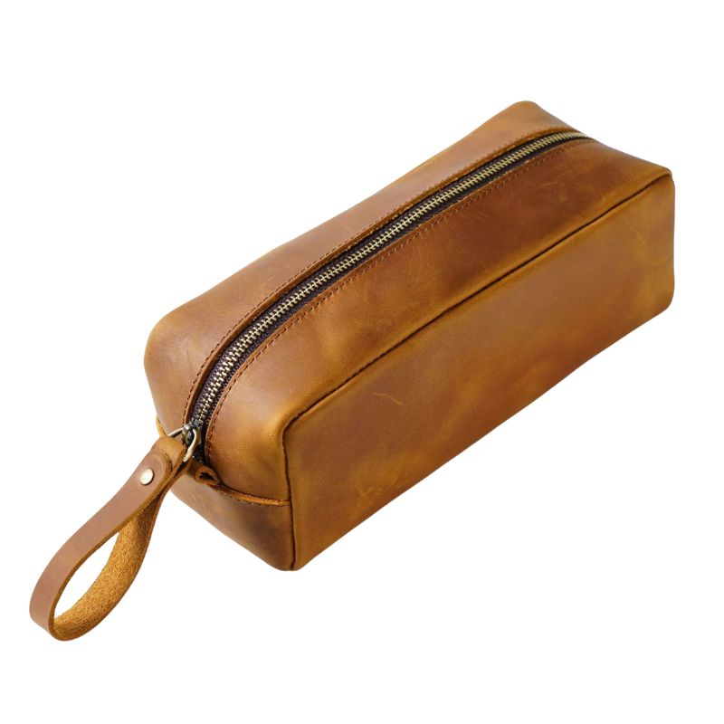 Genuine Leather Pen Pouch Stationery Storage-Handbags, Wallets & Cases-Brown-Free Shipping Leatheretro