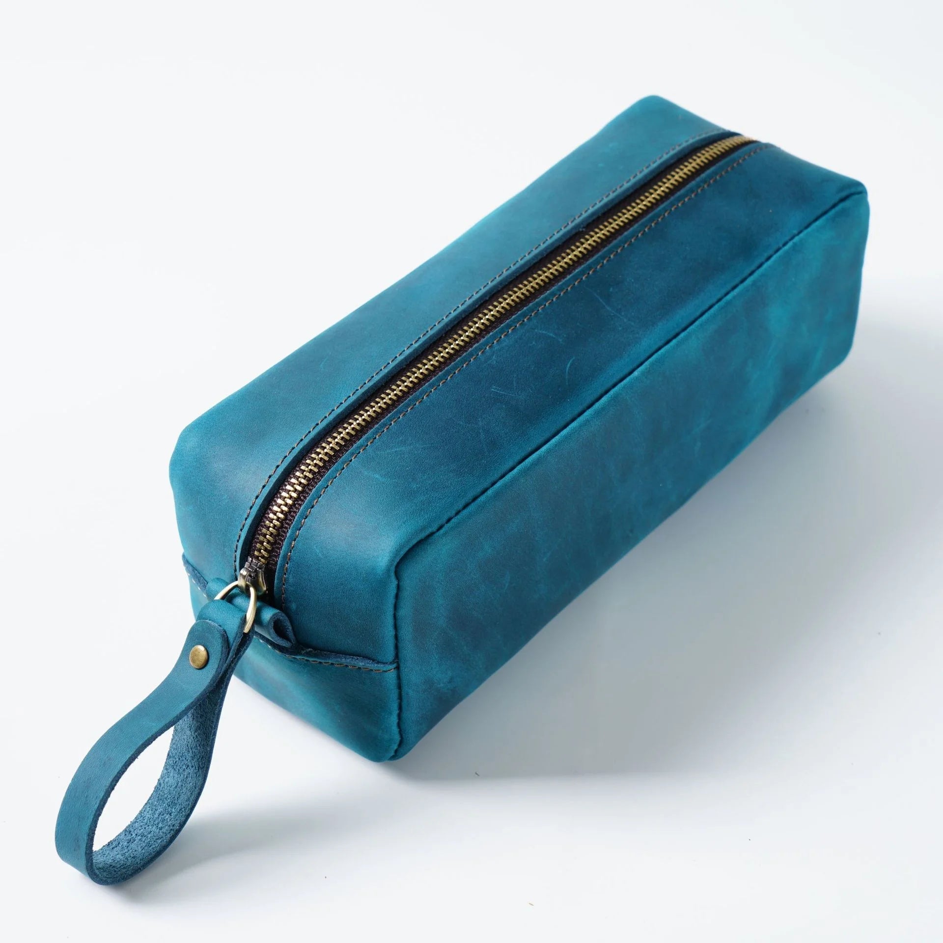 Genuine Leather Pen Pouch Stationery Storage-Handbags, Wallets & Cases-Blue-Free Shipping Leatheretro