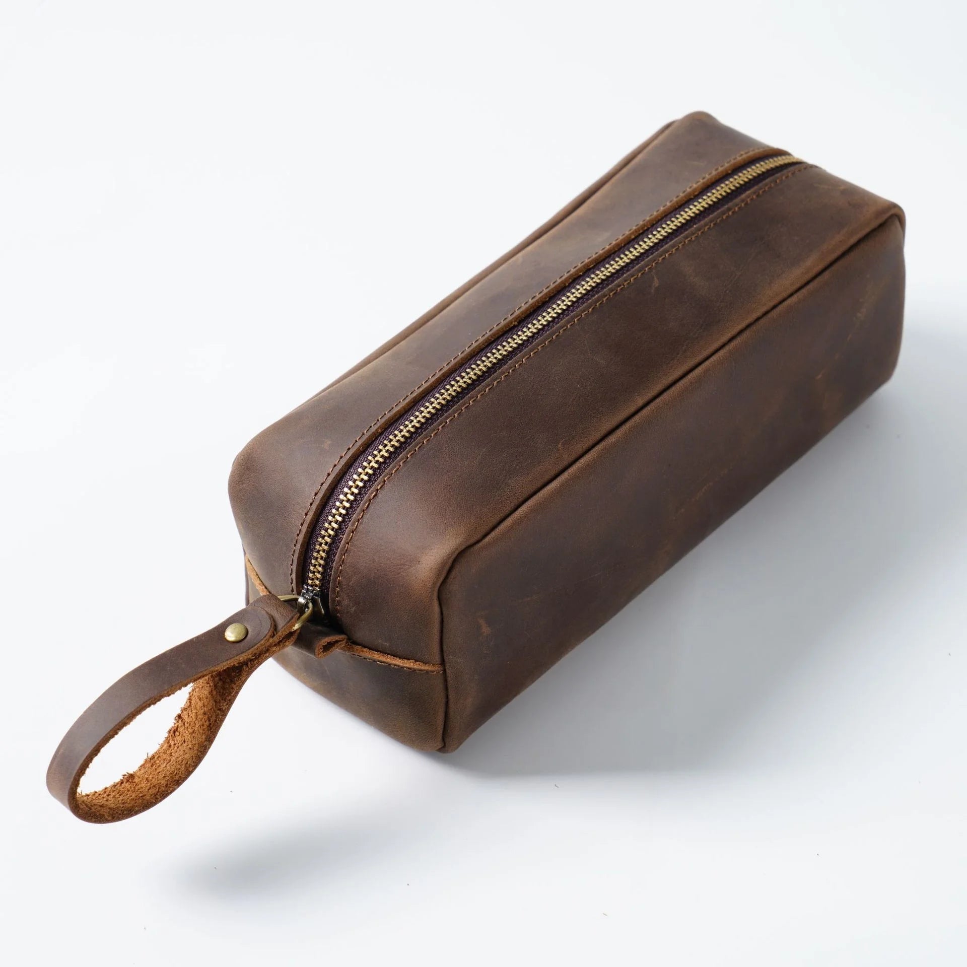 Genuine Leather Pen Pouch Stationery Storage-Handbags, Wallets & Cases-Coffee-Free Shipping Leatheretro
