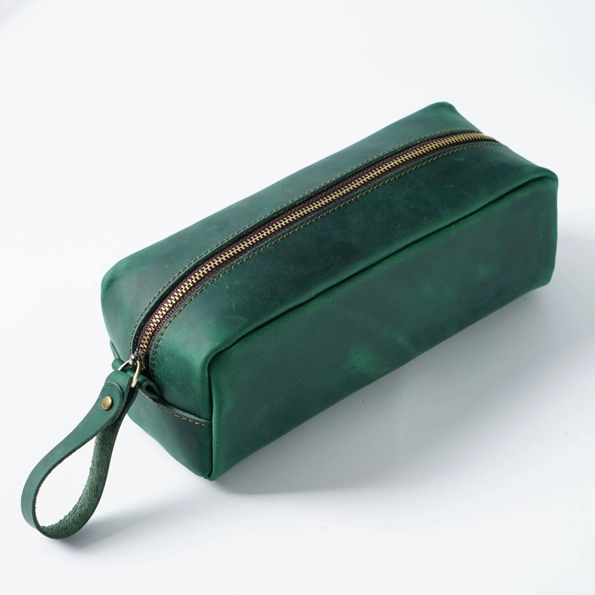 Genuine Leather Pen Pouch Stationery Storage-Handbags, Wallets & Cases-Green-Free Shipping Leatheretro