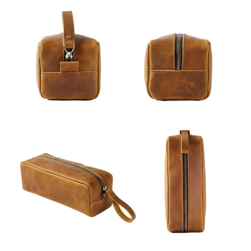 Genuine Leather Pen Pouch Stationery Storage-Handbags, Wallets & Cases-Brown-Free Shipping Leatheretro
